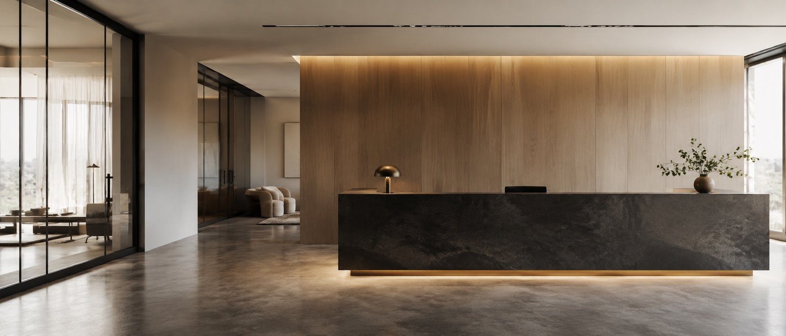 Premium Empfangsbereich der MHATEX Group Wiesbaden